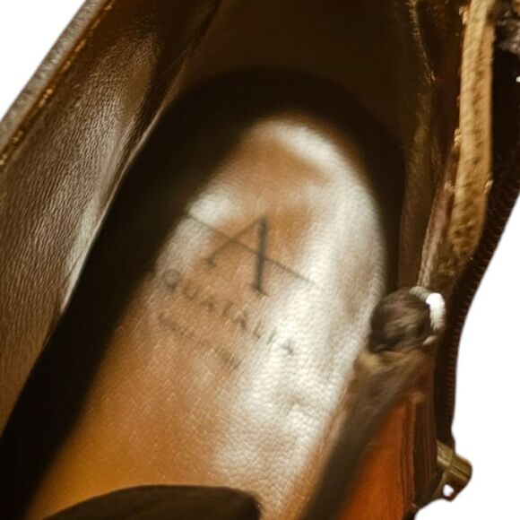AQUATALIA Rich Brown Suede/ Leather Booties Made in Italy - Size 8 - Picture 9 of 10
